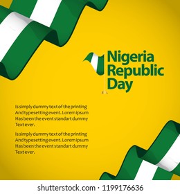 Nigeria Republic Day Vector Template Design Illustration