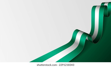 Nigeria ribbon flag background. Element of impact for the use you want to make of it.