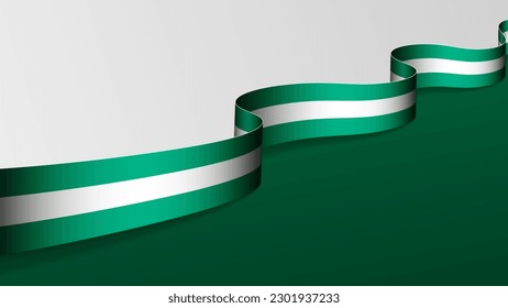Nigeria ribbon flag background. Element of impact for the use you want to make of it.