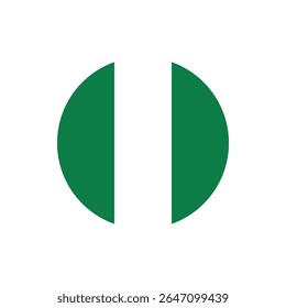 Nigeria round flag icon vector for independence day celebration on transparent background in modern editable patriotic graphic style