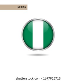 Nigeria round flag vector design template