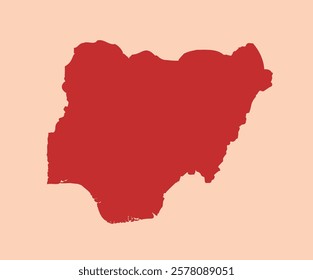 Nigeria simple flat red map