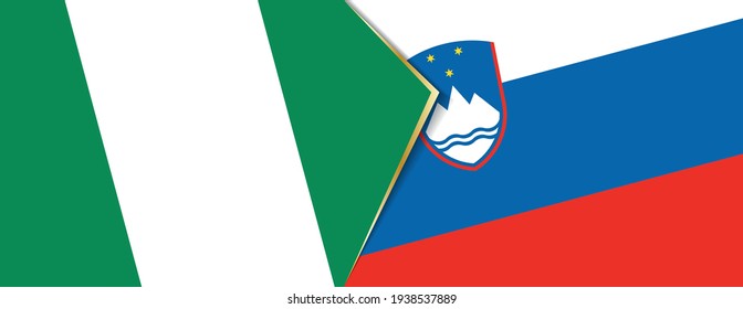 Banderas de Nigeria y Eslovenia, dos banderas vectoriales símbolo de relación o enfrentamiento.