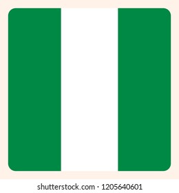 Nigeria quadratische Flaggentaste, Social Media-Kommunikationszeichen, Business-Symbol.