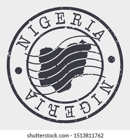 Nigeria Stamp Postal. Map Silhouette Seal. Passport Round Design. Vector Icon. Design Retro Travel.