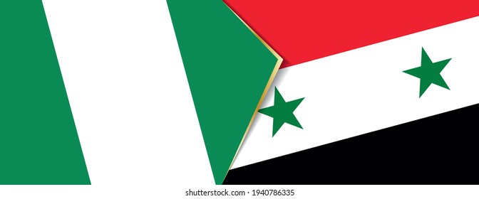 Nigeria and Syria flags, two vector flags symbol of relationship or confrontation.