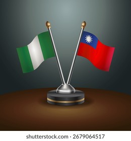La tabla de Nigeria y Taiwán marca la relación con el fondo de gradiente. Ilustración vectorial