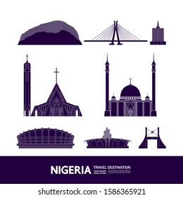 Nigeria travel destination grand vector illustration.