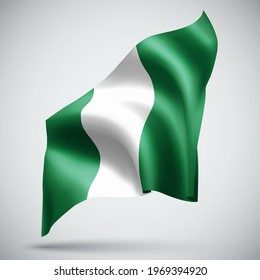 Nigeria, bandera vectorial 3d aislada en fondo blanco