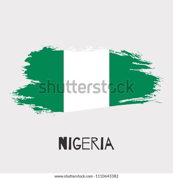 Nigeria Vector Watercolor National Country Flag Stock Vector (Royalty ...