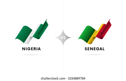 Nigeria versus Senegal. Football. Vector illustration.