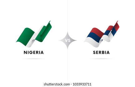 Nigeria versus Serbia. Football. Vector illustration.