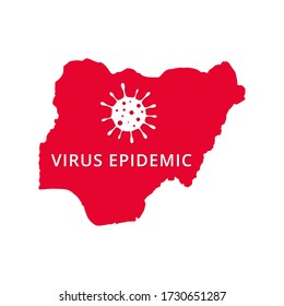 Nigeria Virus Epidemic country of Africa, African map illustration, vector isolated on white background