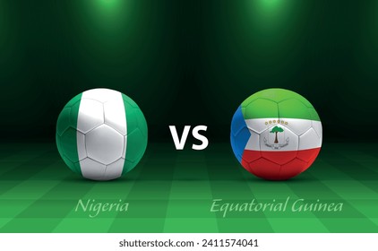 Nigeria vs Equatorial Guinea football scoreboard broadcast template for soccer africa tournament 2023