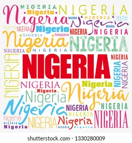 Nigeria wallpaper word cloud, travel concept background