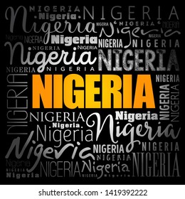 Nigeria wallpaper word cloud, travel concept background