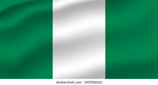 Nigeria waving flag vector editable