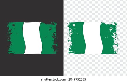 Nigeria Wavy Flag grunge Png Brush vector design