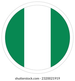Nigerian flag circle. Flag of Nigeria in round design shape