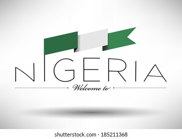 Nigerian Flag with Typography Design