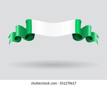 Nigerian flag wavy abstract background. Vector illustration.