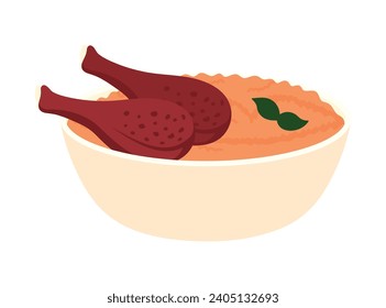 nigerian food jollof rice illustration isolated