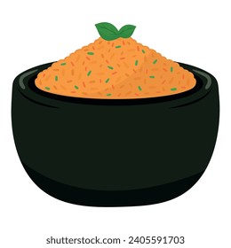 nigerian food jollof rice illustration isolated