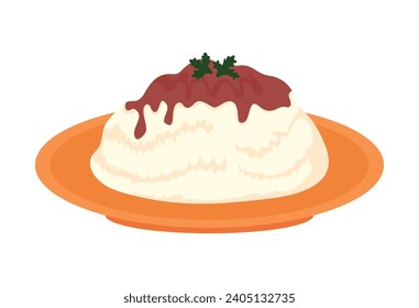 nigerian food ofada rice illustration isolated