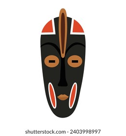 nigerian mask of black color with red details vector isolated