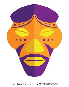 nigerian mask colorful vector isolated