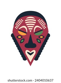 nigerian mask decorative illustration isolated