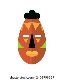 nigerian mask design with colorful details vector isolated