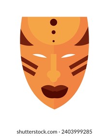 nigerian mask of orange color vector isolated