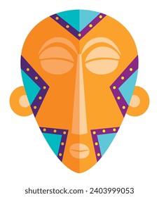 nigerian mask traditional vector isolated