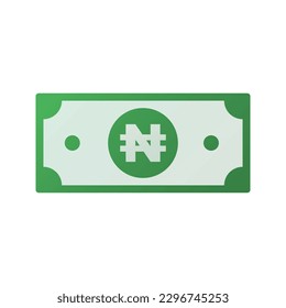 Nigerian Naira Banknote Flat style Money illustration Isolated on white background. Naira for web design, financial and infographics.