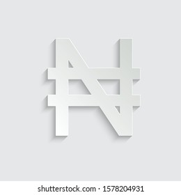 Nigerian Naira  icon. Nigerian Naira  sign. vector paper 