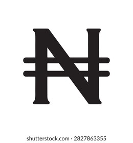 Nigerian Naira  icon. Nigerian Naira  sign. vector silhouette illustration design on white background.  