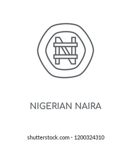 Nigerian Naira linear icon. Nigerian Naira concept stroke symbol design. Thin graphic elements vector illustration, outline pattern on a white background, eps 10.