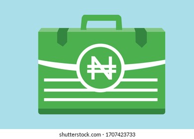 Nigerian Naira Money inside case box vector icon logo illustration and design. Nigeria currency, business, payment and finance element. Can be used for web, mobile, infographic, and print.