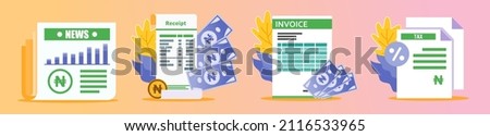 Nigerian Naira Receipt and Documents Illustration