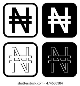 Nigerian Naira sign icon . Vector illustration