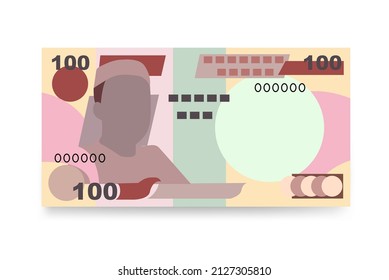 Nigerian Naira Vector Illustration. Nigeria money set bundle banknotes. Paper money 100 NGN. Flat style. Isolated on white background. Simple minimal design.