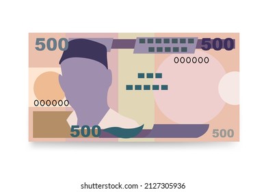 Nigerian Naira Vector Illustration. Nigeria money set bundle banknotes. Paper money 500 NGN. Flat style. Isolated on white background. Simple minimal design.