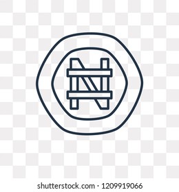 Nigerian Naira vector outline icon isolated on transparent background, high quality linear Nigerian Naira transparency concept can be used web and mobile