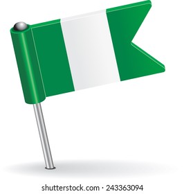 Nigerian Pin Icon Flag Vector Illustration Stock Vector (Royalty Free ...