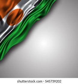 nigerian waving silky flag isolated on gray background, can be used in many topic like national day, nigerie independence day and any national and international  events