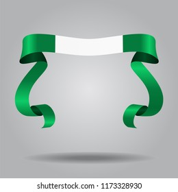 Nigerian wavy flag abstract background. Vector illustration.
