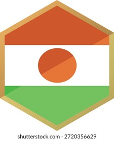 Ícone de bandeira nigeriana em forma de pentágono