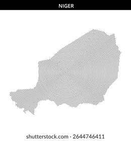 Niger's outline shown with intricate concentric line design