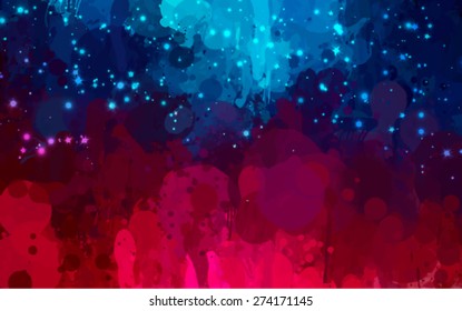 Night abstract bright brush strokes background. Vector version